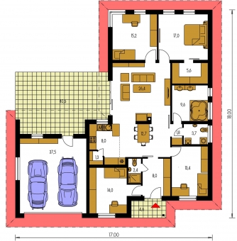 Floor plan of ground floor - BUNGALOW 126
